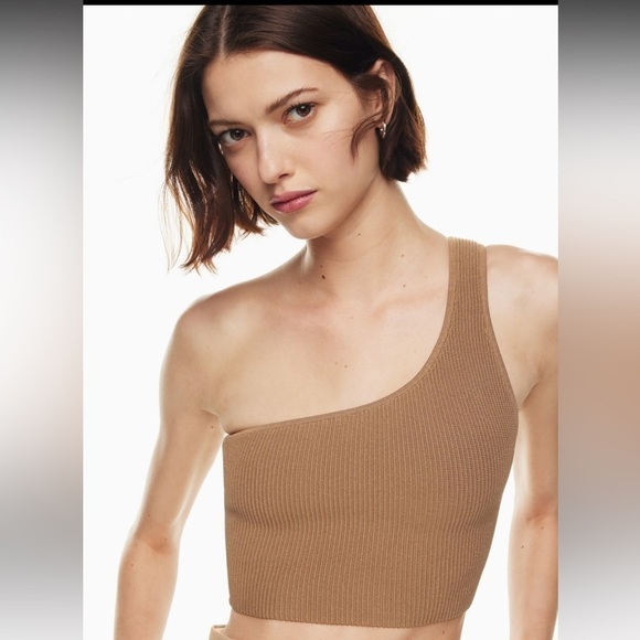 Aritzia- Babaton Sculpt Knit One-Shoulder Top - Picture 4 of 8